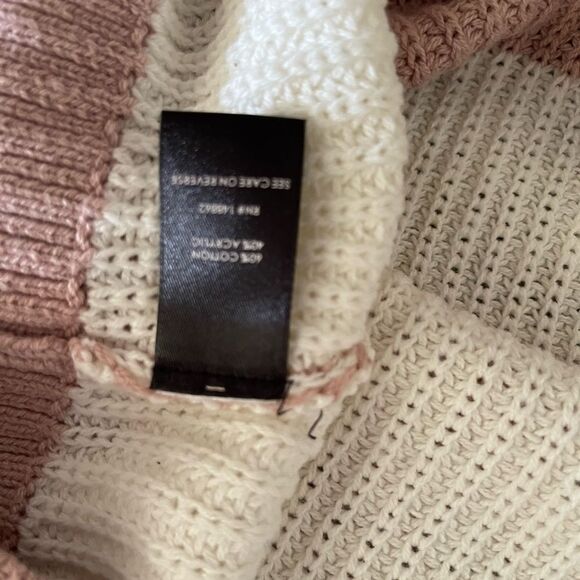 Torrid pullover drop shoulder striped pink & white cotton blend sweater sz L - Picture 8 of 13